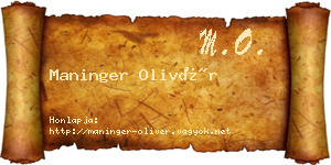 Maninger Olivér névjegykártya