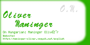 oliver maninger business card